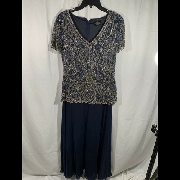 NEW Pisarro Nights Embellished Beaded Mock Gown‎ 8 - Picture 5 of 12